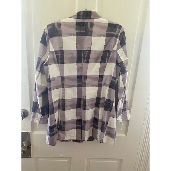 Women Isaac Mizrahi Live Dress and Topper Jacket Size 12 Gray and White Pockets - Picture 9 of 13